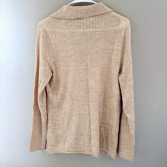 NWOT Abercrombie & Fitch Beige Button-Down Merino Wool Women's Shirt - Picture 5 of 7